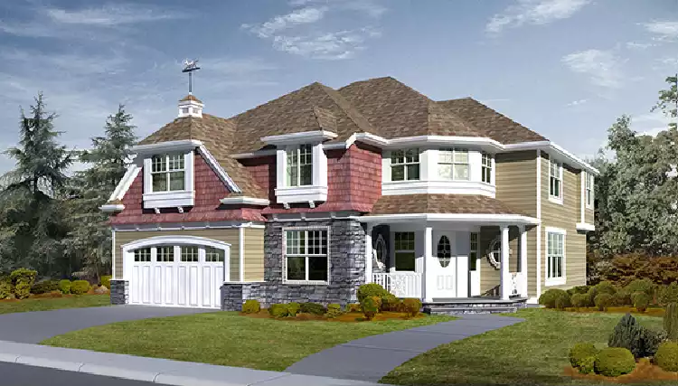 image of large traditional house plan 5662